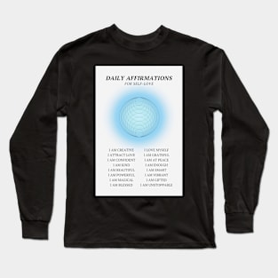 Positive Affirmation Blue Green Aura Long Sleeve T-Shirt